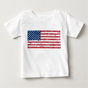 Camiseta Para Bebê Bandeira Pintada por Splatter dos EUA
