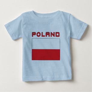 Camiseta Para Bebê Bandeira Polonesa com Polônia