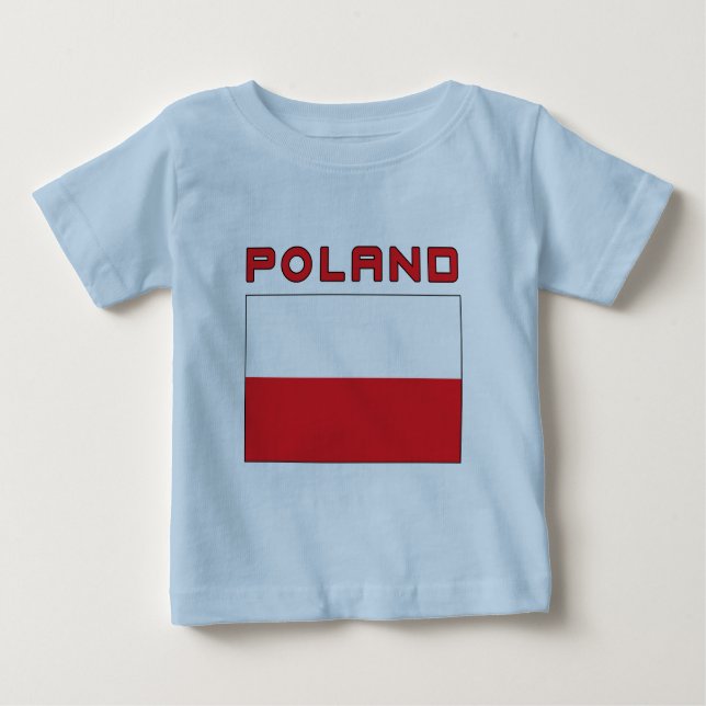Camiseta Para Bebê Bandeira Polonesa com Polônia (Frente)