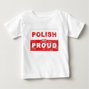 Camiseta Para Bebê Bandeira polonesa e orgulhosa