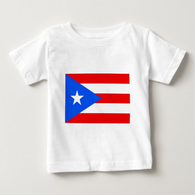 Camiseta Para Bebê bandeira Porto Rico (Frente)
