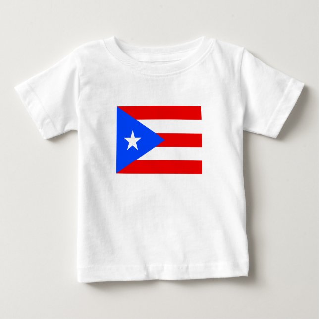 Camiseta Para Bebê Bandeira Porto Rico (Frente)