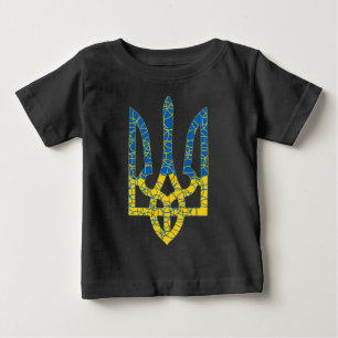 Camiseta Para Bebê Bandeira texturizada ucraniana das cores da Ucrâni