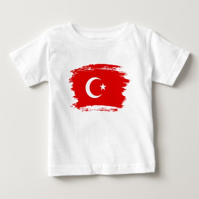 Camiseta Para Bebê Bandeira turca (Frente)