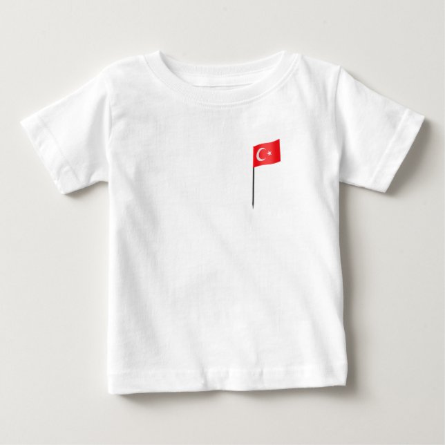 Camiseta Para Bebê Bandeira turca (Frente)