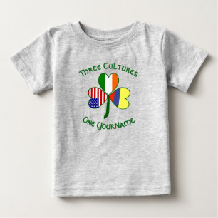 Camiseta Para Bebê Bandeiras Americanas Irlandesas Colombianas Trevo 