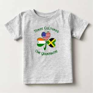 Camiseta Para Bebê Bandeiras Americanas Irlandesas Jamaicanas Trevo S