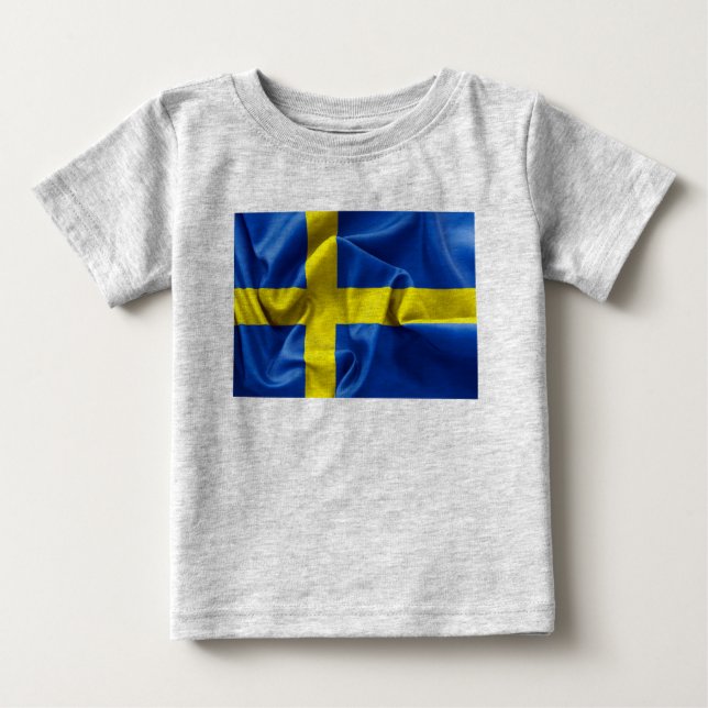 Camiseta Para Bebê Bandeja de suecia Bebê (Frente)