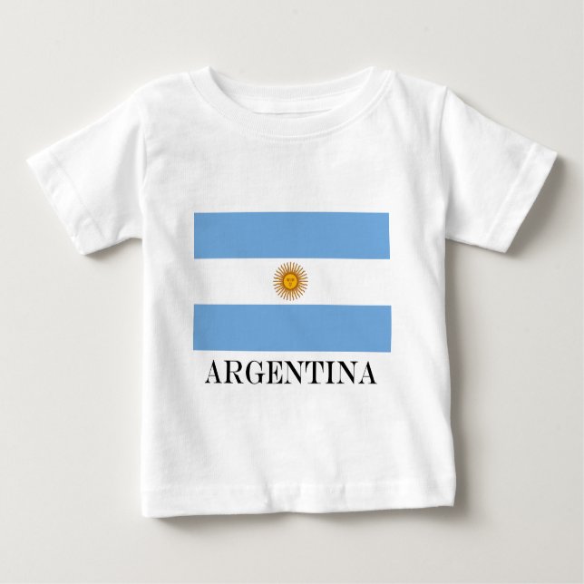 Camiseta Para Bebê Bandera de bandeira da Argentina (Frente)