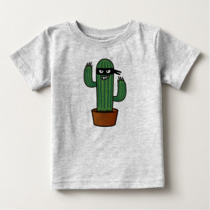 Camiseta Para Bebê Bandido sneaky mascarado ninja do bandido do cacto