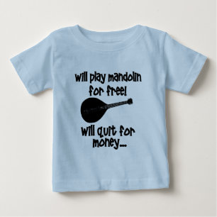 Camiseta Para Bebê bandolim engraçado