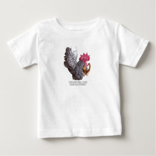 Camiseta Para Bebê Bantam Power! Chabo Rooster  Potência de frango Ba
