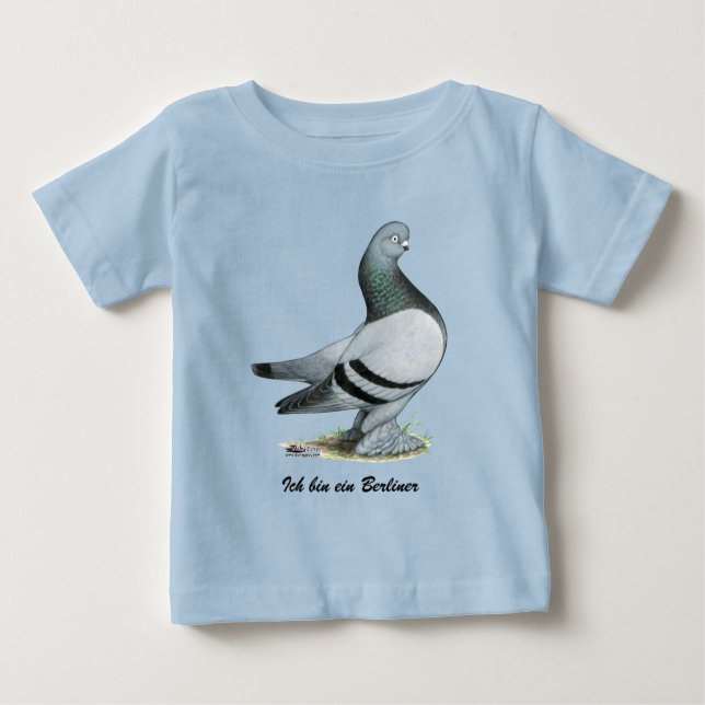 Camiseta Para Bebê Bar Azul Berliner Tumbler Pigeon (Frente)