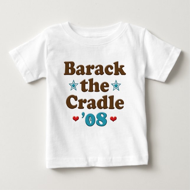 Camiseta Para Bebê Barack o Berço 08 Obama Baby Long Sleeve Tee (Frente)