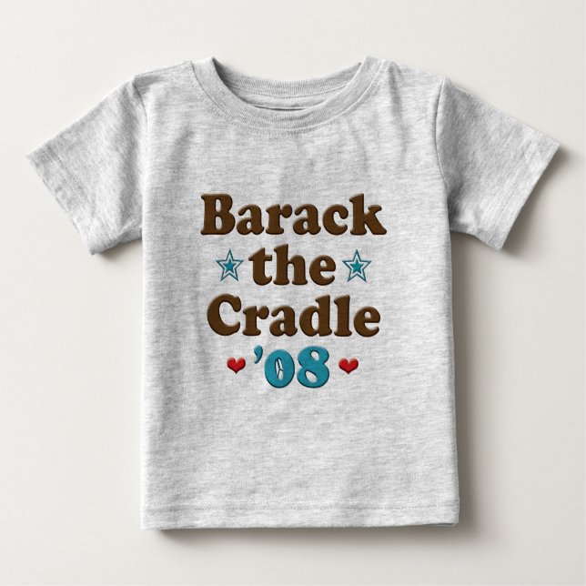 Camiseta Para Bebê Barack o Berço 08 Obama Baby Organic (Frente)