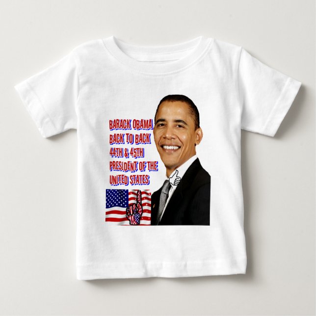 Camiseta Para Bebê Barack Obama, De Volta Para Trás_ (Frente)
