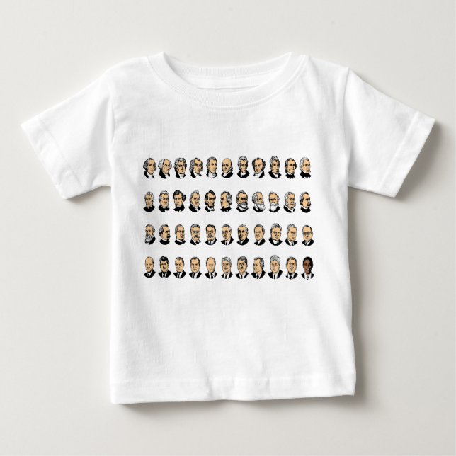 Camiseta Para Bebê Barack Obama - Presidentes Dos Estados Unidos (Frente)