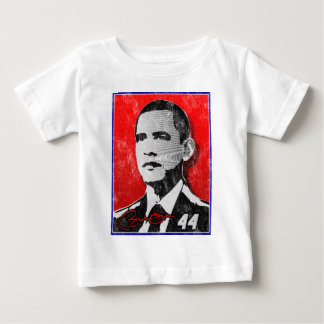 Camiseta Para Bebê Barack Obama Retrato Vermelho