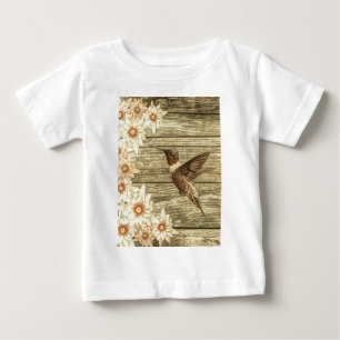 Camiseta Para Bebê Barão-bico-branco-margarida francesa-beija-flor