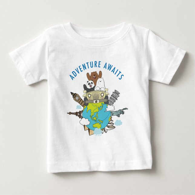 Camiseta Para Bebê Bare Bears - Aventura Aguarda (Frente)