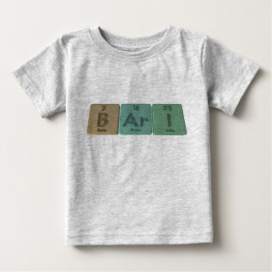 Camiseta Para Bebê Bari como o iodo do argônio do boro