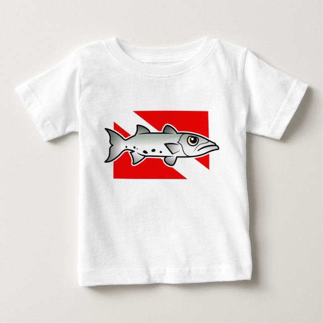 Camiseta Para Bebê Barracuda Dive Flag (Frente)