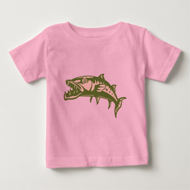 Camiseta Para Bebê Barracuda Fish #4 (Frente)