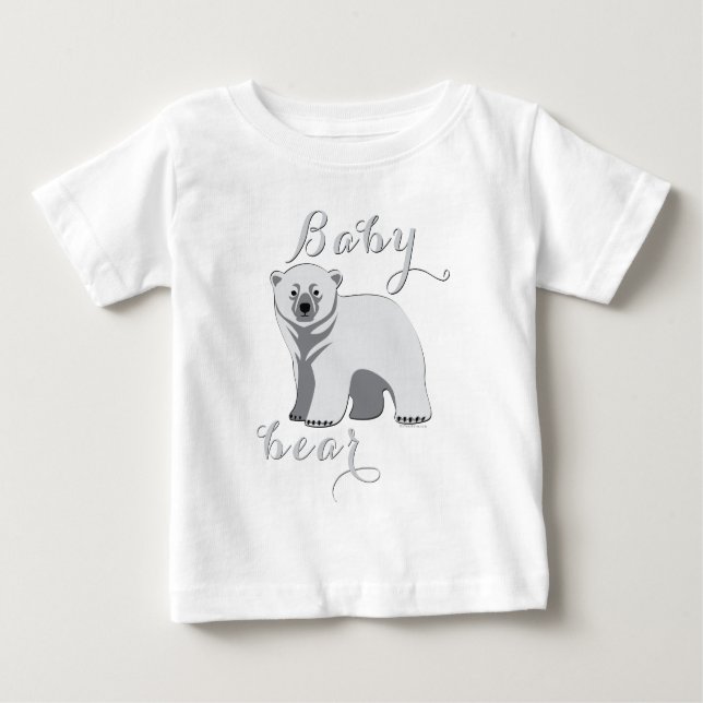 Camiseta Para Bebê Barramento de Bebê Bonito Família de Ursos Polares (Frente)