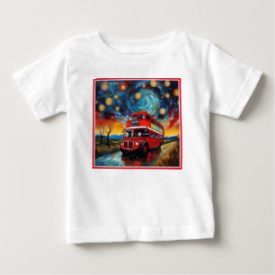 Camiseta Para Bebê Barramento Vermelho De Decker Duplo Numa Noite Est