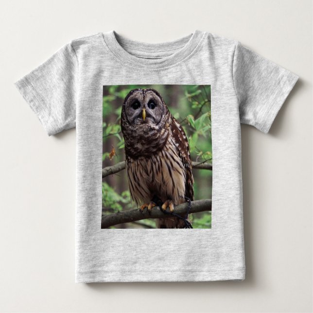 Camiseta Para Bebê Barred Owl (Frente)