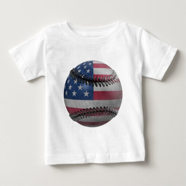 Camiseta Para Bebê Baseball Americano (Frente)
