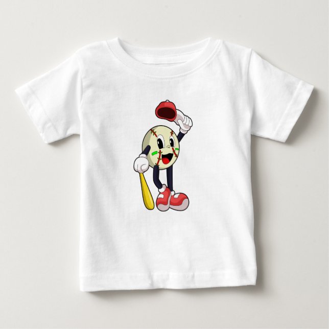 Camiseta Para Bebê Baseball com bastão de beisebol (Frente)