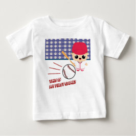 Camiseta Para Bebê Baseball Este é o meu primeiro jogo