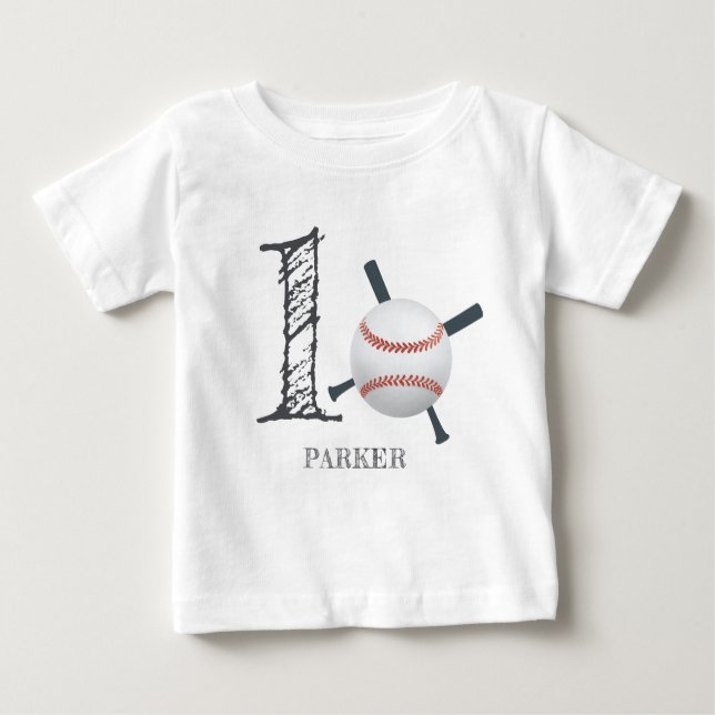 Camiseta Para Bebê Baseball Personalizado (Frente)