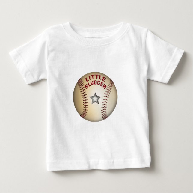 Camiseta Para Bebê Basebol pequeno do slugger (Frente)
