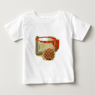 Camiseta Para Bebê Basquete caindo em hoop