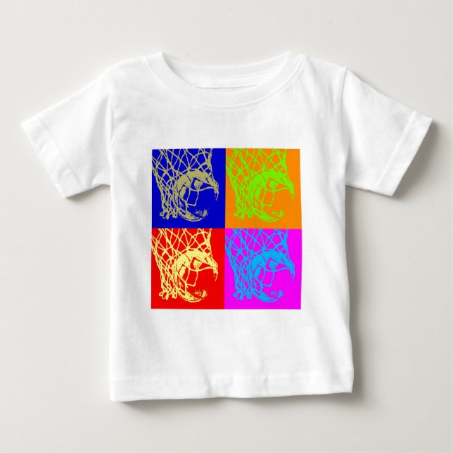 Camiseta Para Bebê Basquete de pop (Frente)