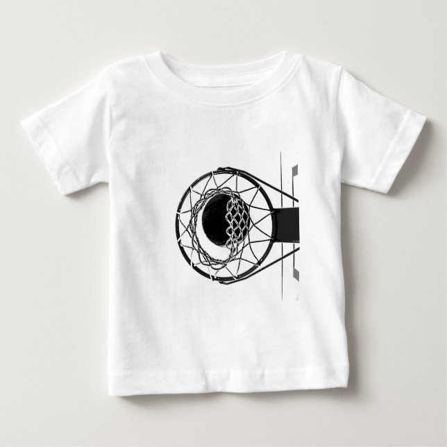 Camiseta Para Bebê Basquete de pop (Frente)