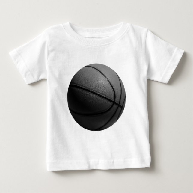 Camiseta Para Bebê Basquete preto e branco (Frente)
