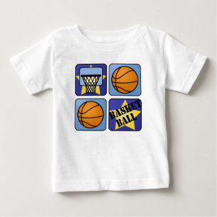 Camiseta Para Bebê Basquetebol azul