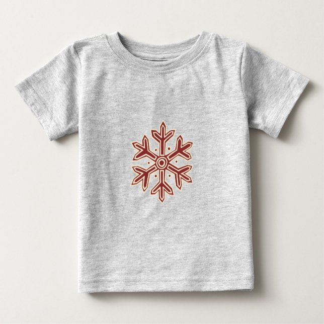 Camiseta Para Bebê Basta Coleção de Natal - Floco de Neve (Frente)