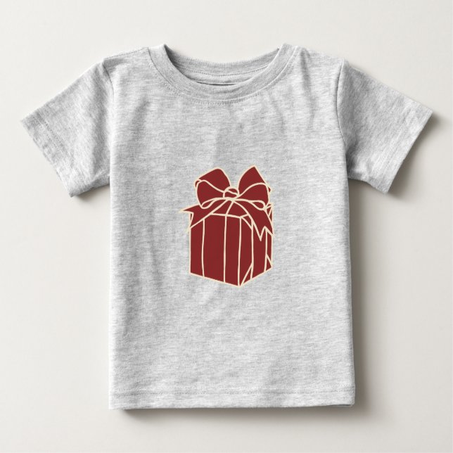 Camiseta Para Bebê Basta Coleção de Natal - Presente (Frente)
