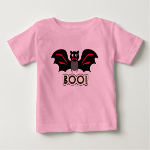 Camiseta Para Bebê Bat Boo Halloween, um vampiro bonito e personaliza