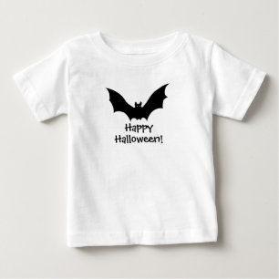 Camiseta Para Bebê Bat Happy Halloween Spooky