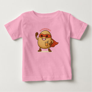 Camiseta Para Bebê Batatata Desenho Animado Super-Herói Fofo Bebê