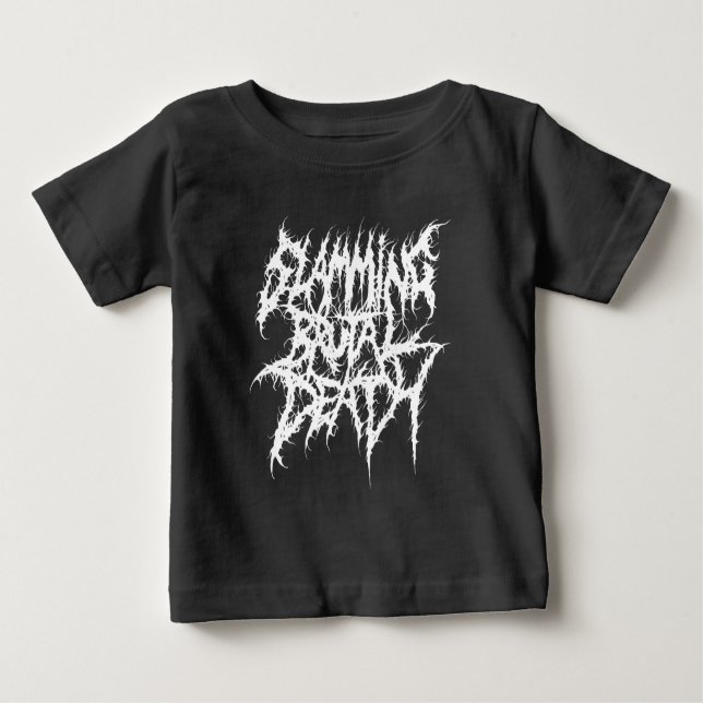 Camiseta Para Bebê Batendo o metal brutal da morte (Frente)