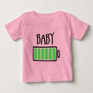 Camiseta Para Bebê Bateria Esgotada – Bebê