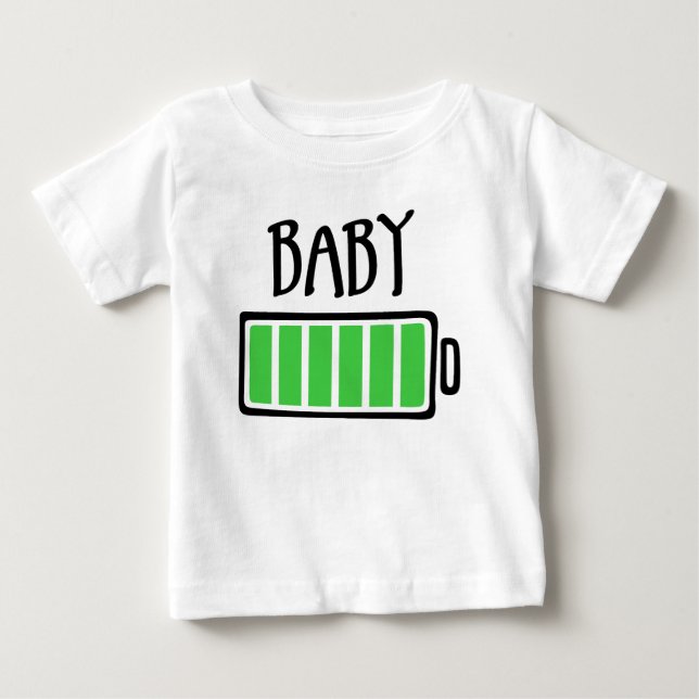 Camiseta Para Bebê Bateria Esgotada – Bebê (Frente)