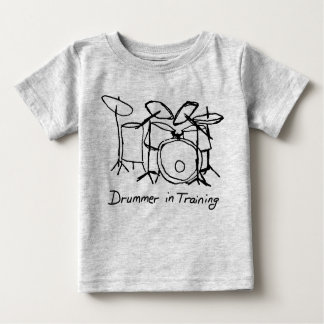 Camiseta Para Bebê Baterista no treinamento