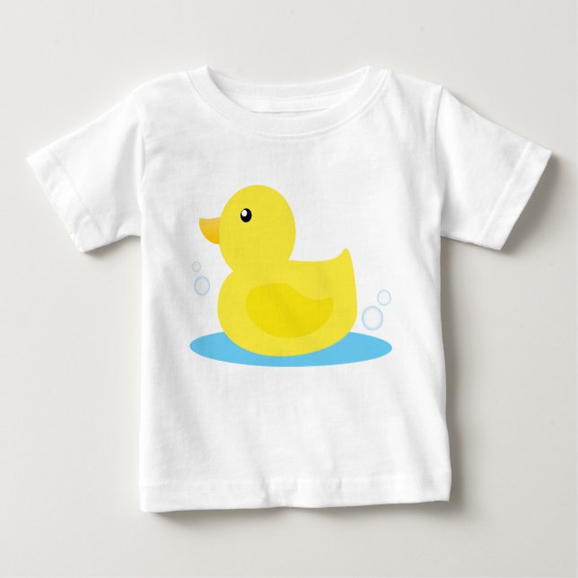 Camiseta Para Bebê Bath Time Yellow Duck (Frente)